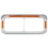 Dual Rectangular Headlight Bezel with Visor 21 LED Lights