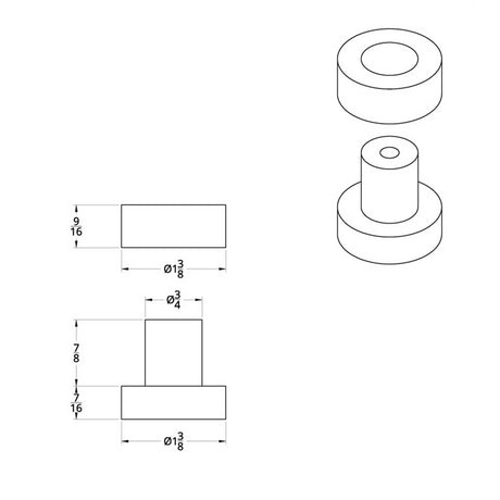 Peterbilt cab bracket bushings (4PK), closer view