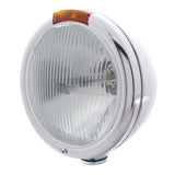 Stainless Classic H4 Headlight w/Amber Turn Signal