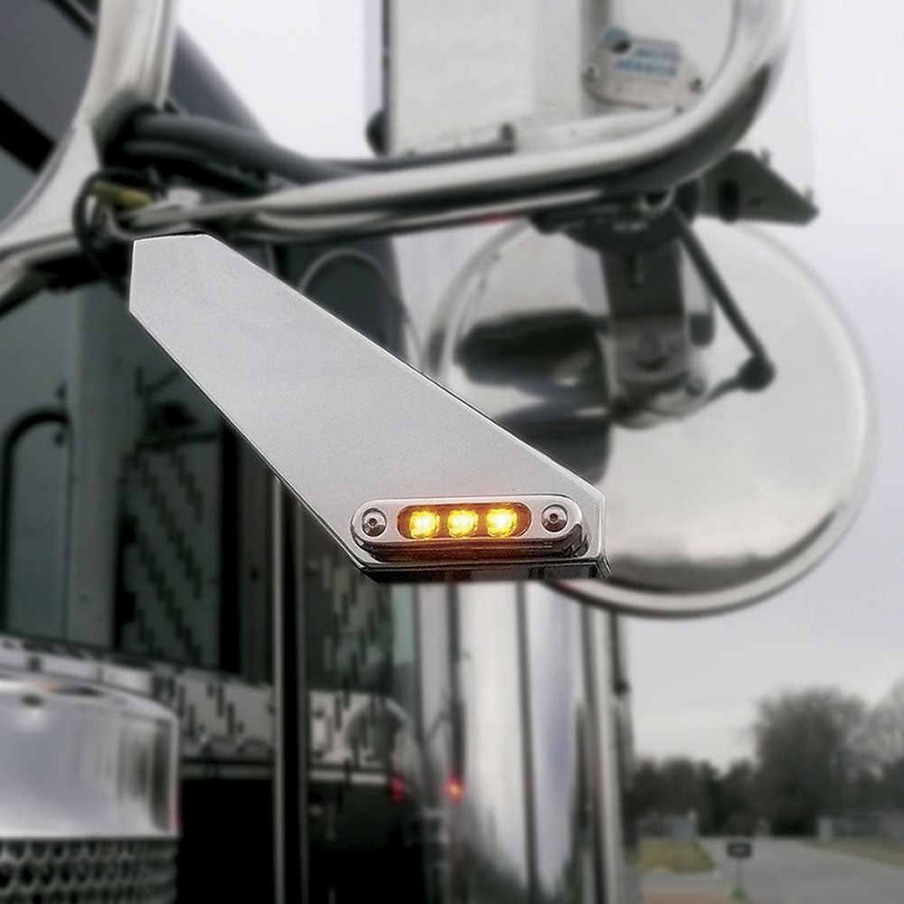 Peterbilt, Freightliner Double Faced Mirror Bracket Side Signal LED Lights