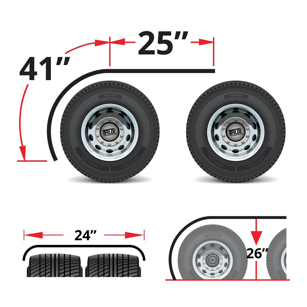 66" Stainless Steel  Smooth Long Front Half Tandem Fenders