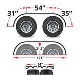 120"L x 24"W Ribbed SS Full Fenders Beaded Edge