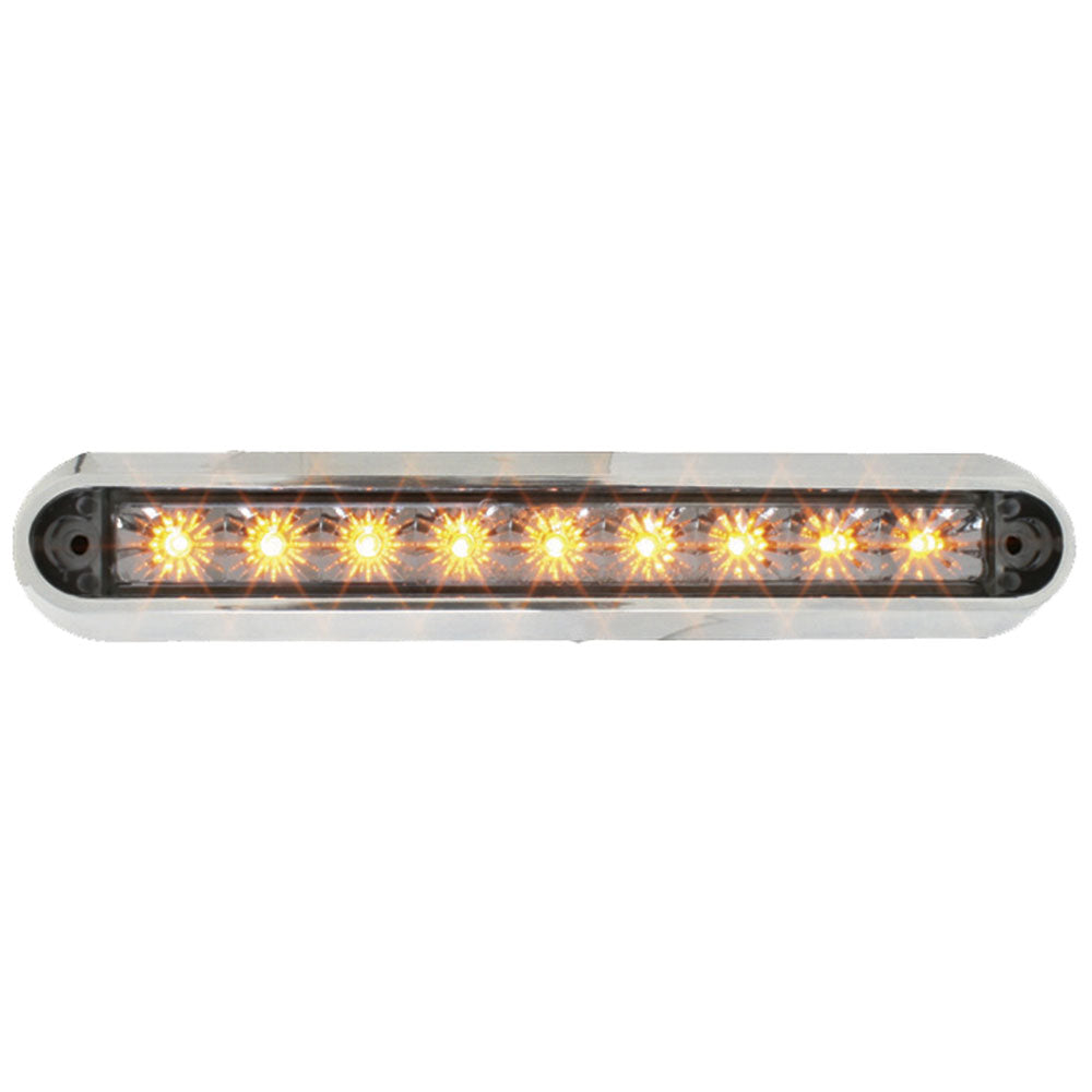 6-1/2" 9 LED Dual Function Light Bar with Chrome Base