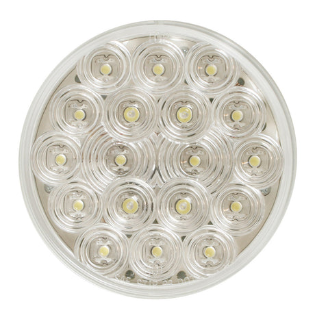 4" White sealed LED light 18 diodes, close-up