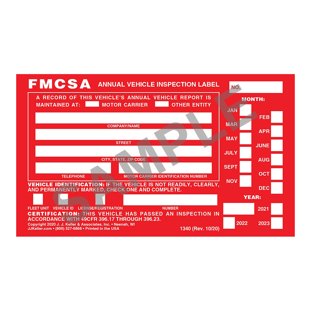 Aluminum Annual Vehicle Inspection Label