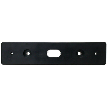 Close-up of black plastic riser for 6" strip lights