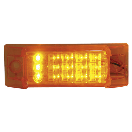 Rectangular marker and turn signal LED light