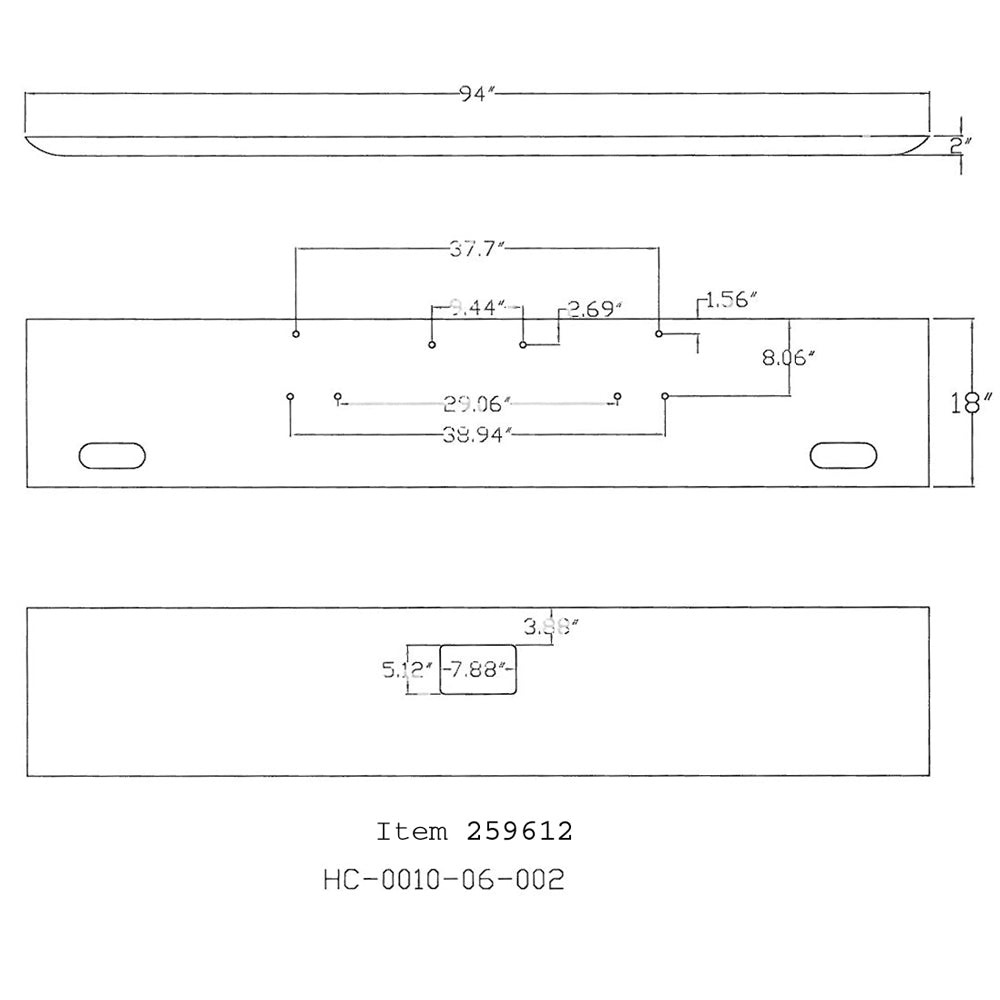 Peterbilt 378, 379 18-Inch Texas Square Bumper