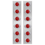 Peterbilt 13" Stainless Steel Rear Air Cleaner Panels with 6 P3 LED Lights