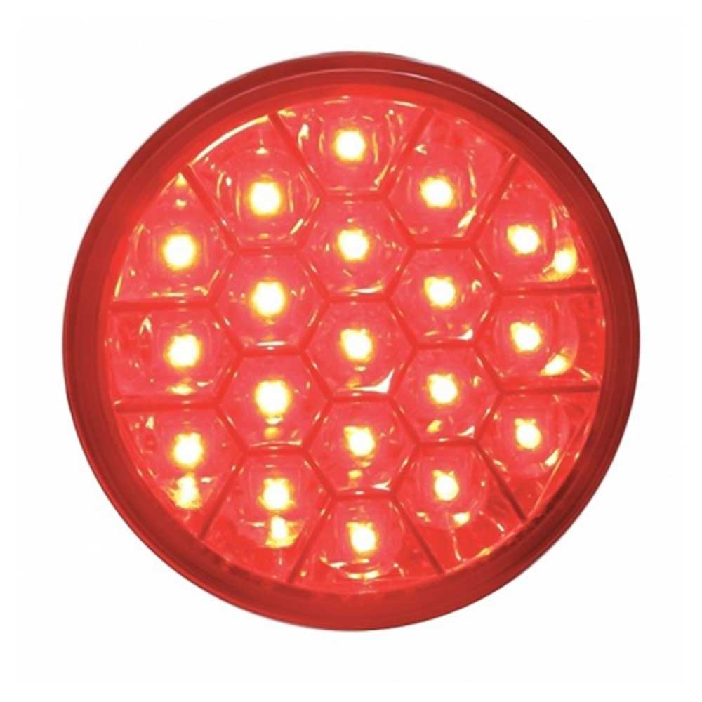 4" Round Reflector Stop, Turn, Tail Red 19 LED Light