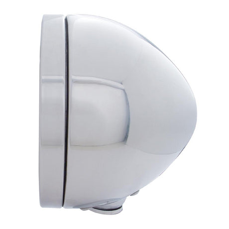 Stainless Classic bullet style crystal headlight, close-up