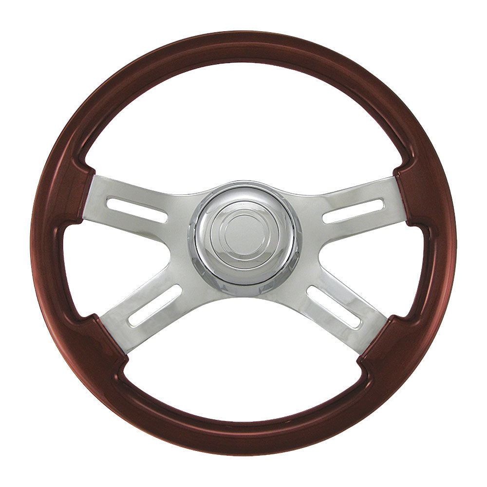 4 Spoke Wood Steering Wheel 16"