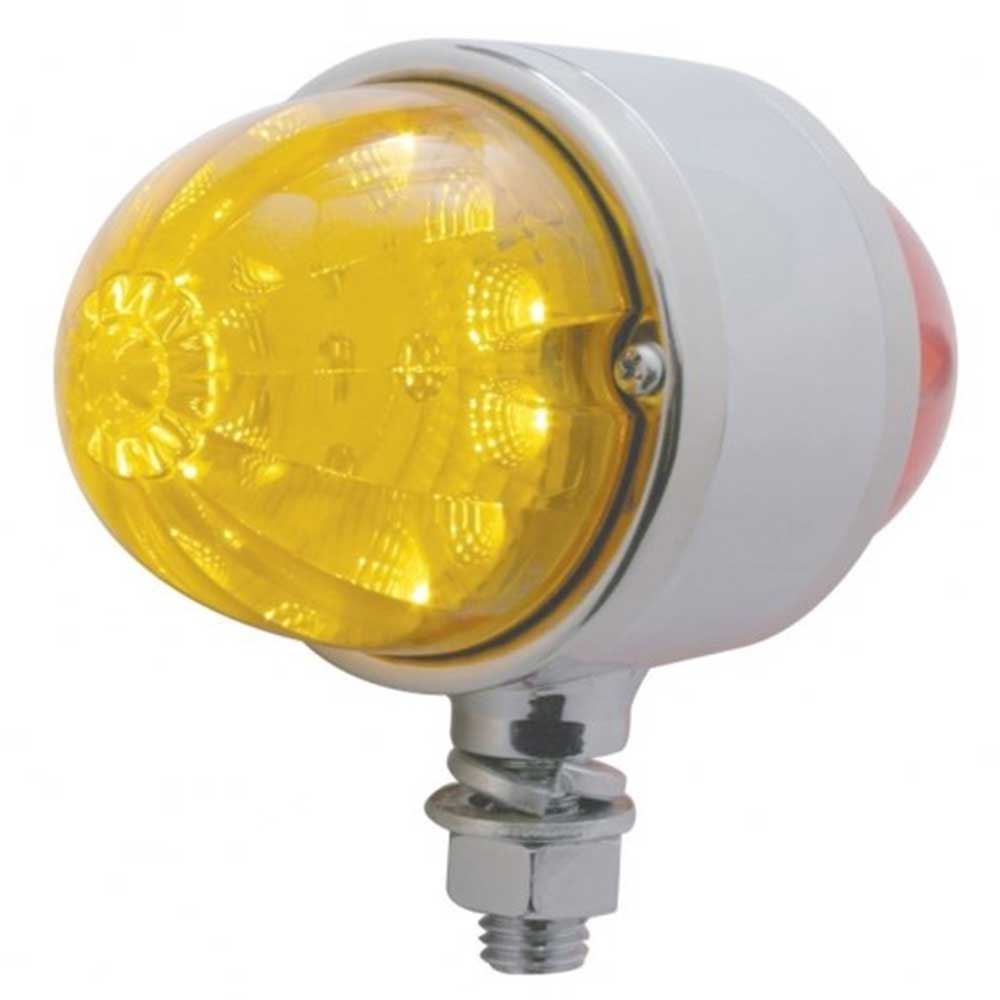 3-1/2" Amber/Red 17 LED Reflector Watermelon Double Face Light