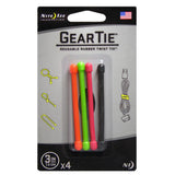 3" GearTie Reusable Rubber Twist Ties 4PK