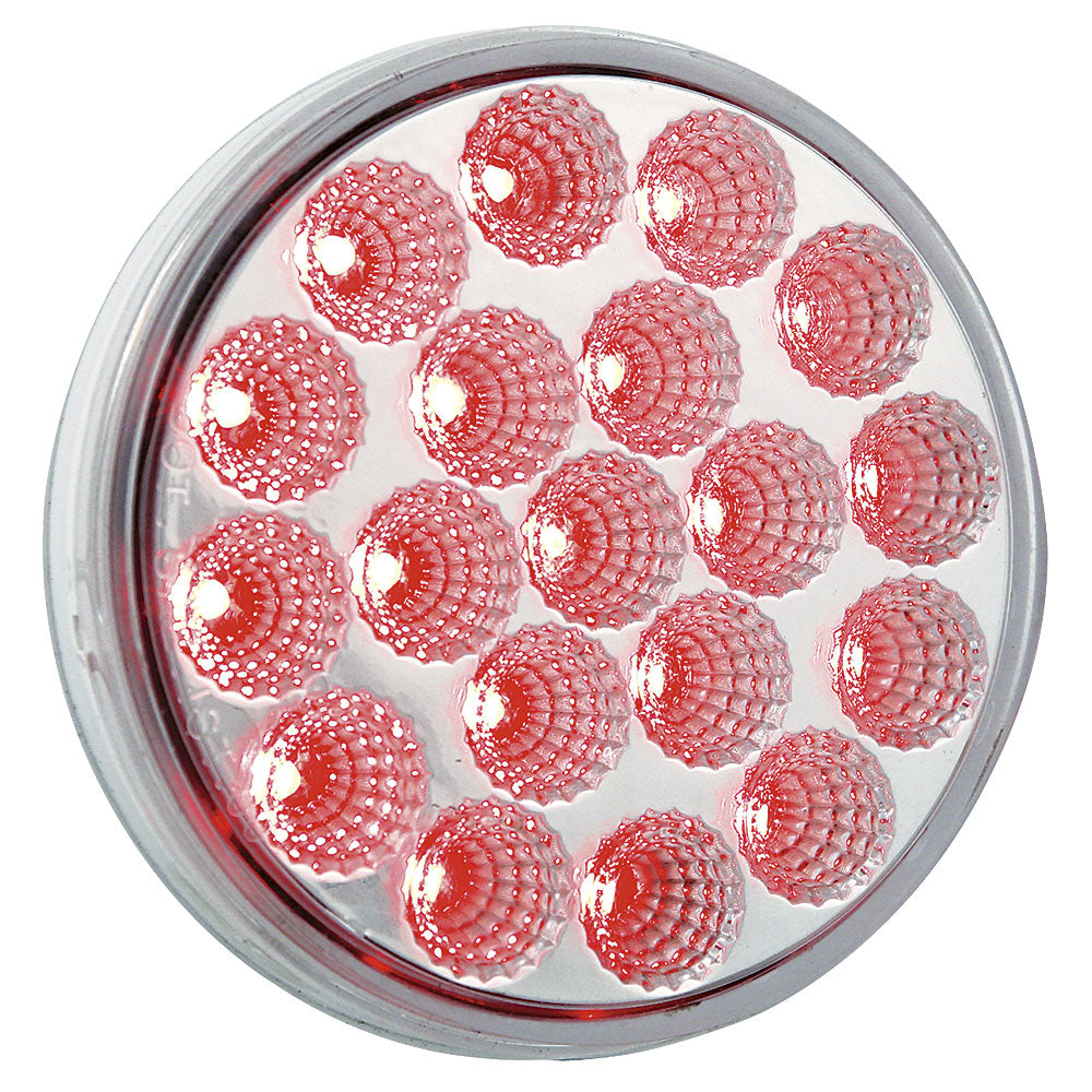 4" Red 19 LED Clear Lens Stop/Tail/Turn Light
