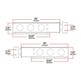 30" SS Mud Flap Hanger with 3-3/4" Shells