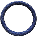 Deluxe Blue and White Steering Wheel Cover 18"