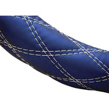 Deluxe Blue and White Steering Wheel Cover 18"