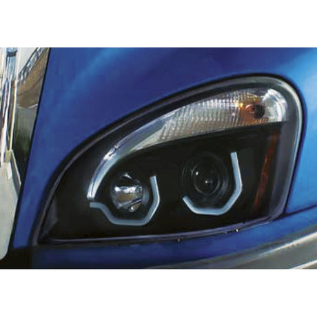 Freightliner Cascadia blackout projection halogen headlight with LED for semi trucks