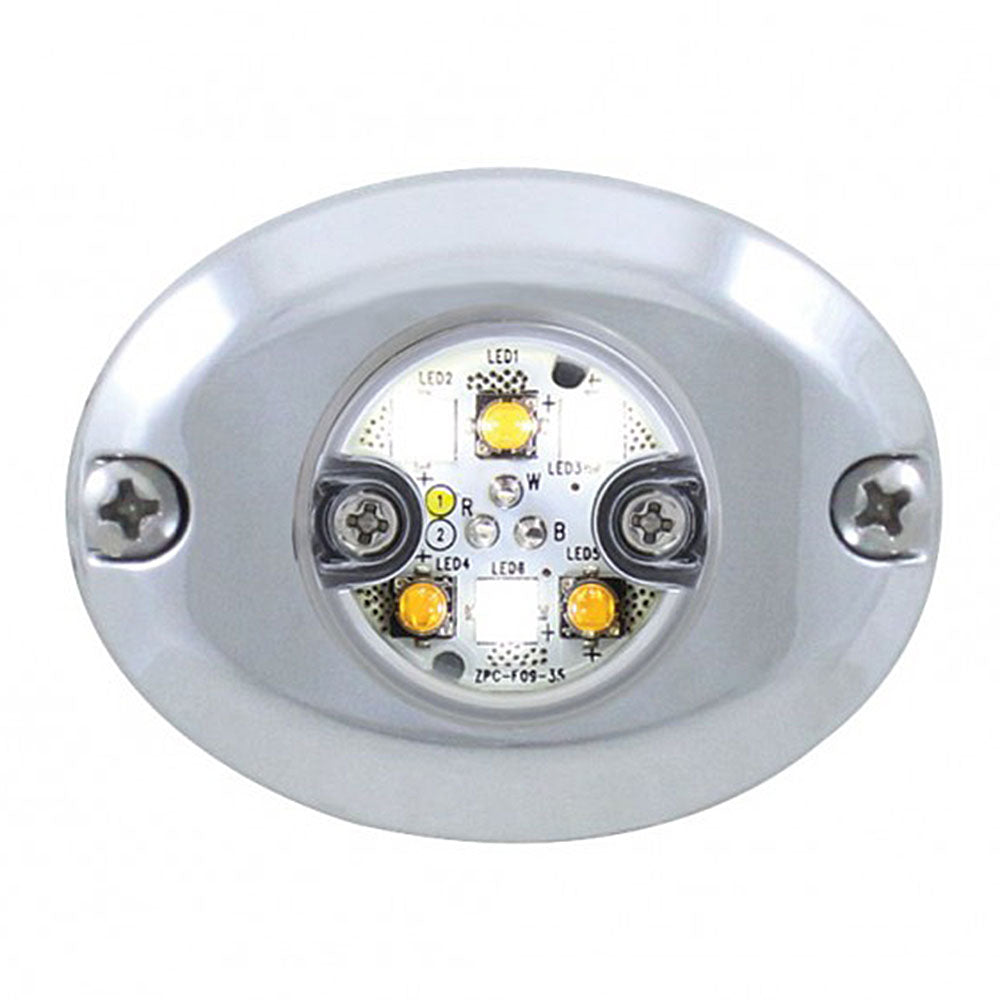 6 LED Split Color Amber/White Warning Light