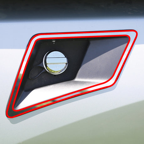 Close-up of Kenworth T680 304 stainless steel DEF trim