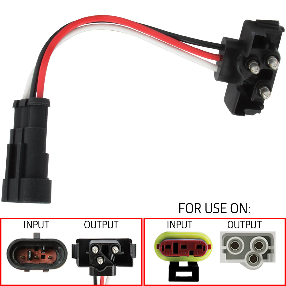 3-Pin to 3-Prong Light Adaptor Pigtail Plug 4"L