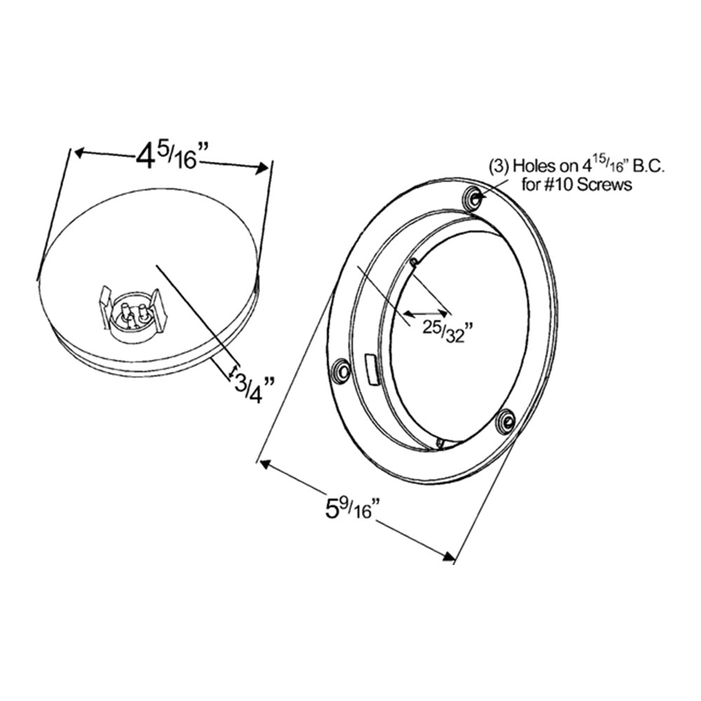 4" SuperNova LED Light with Flange Mount