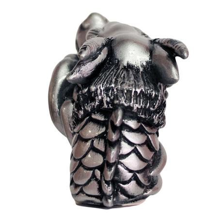 Close-up of pewter dragon shift knob