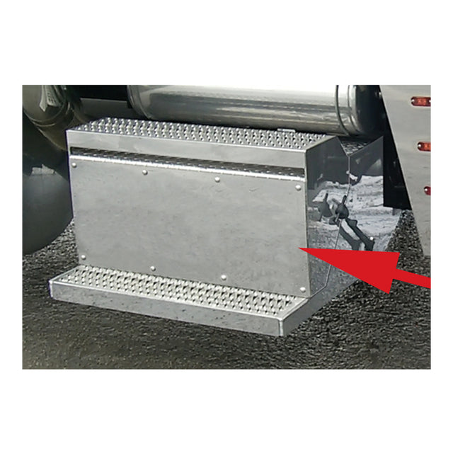 Peterbilt 379 battery box cover, close-up