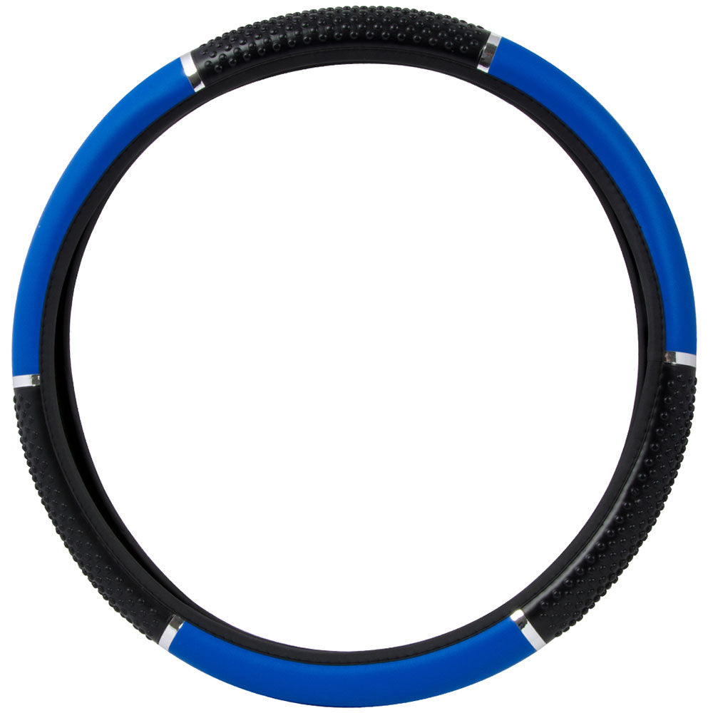 Matte Steering Wheel Cover with Black Grips 18"
