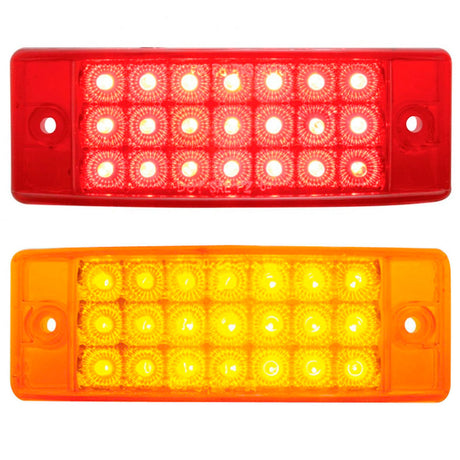 5-7/8" X 2" 21 LED rectangular clearance marker light, close-up