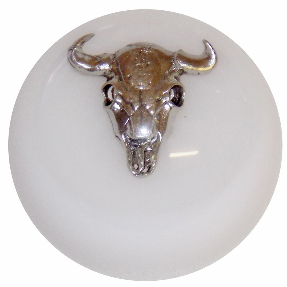 Solid Colored Chrome Cow Skull Shifter Knob