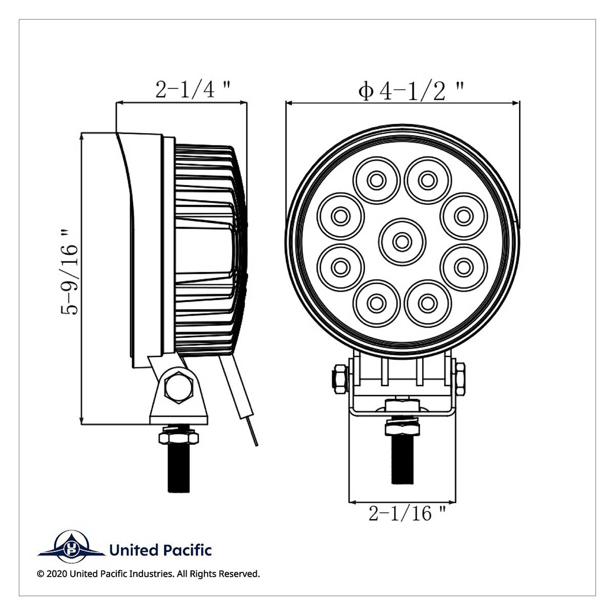 4-1/2" 9 LED Round Work Light
