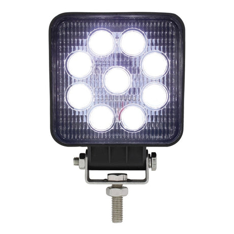 4" 9 LED square flood work light, close-up