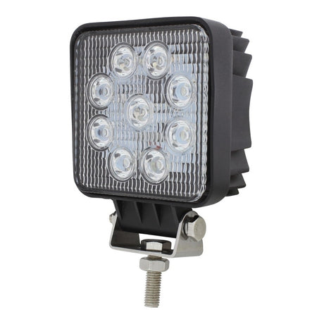 Close-up of 4" 9 LED square flood work light