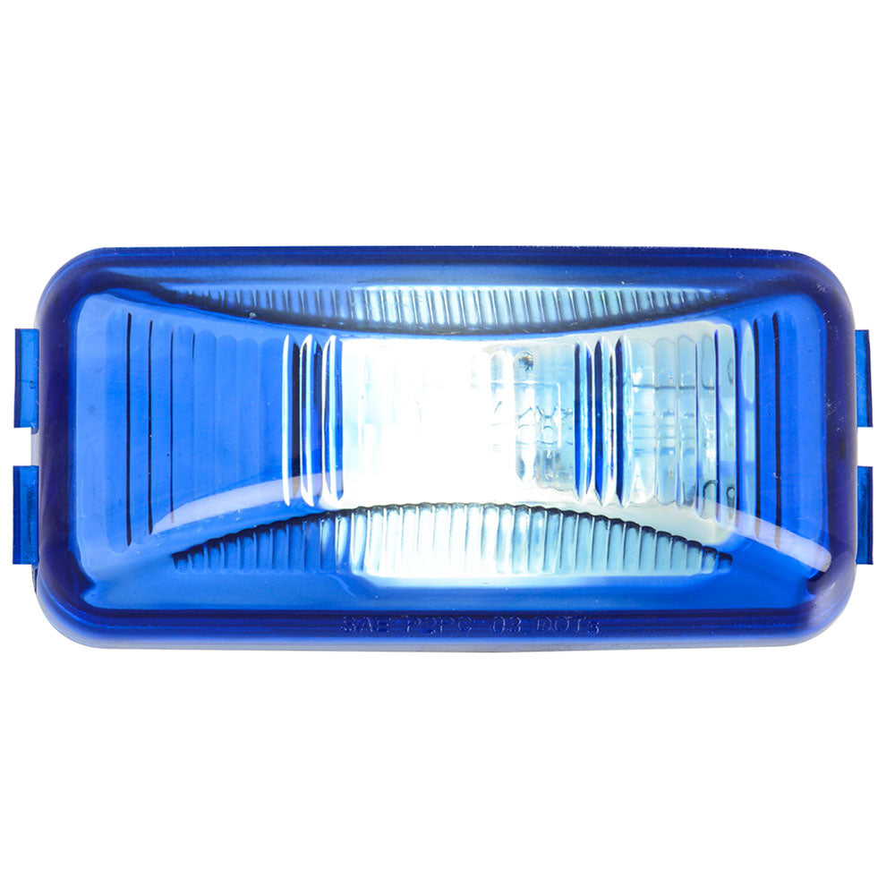 Blue Rectangular Single Bulb Sealed Marker Light