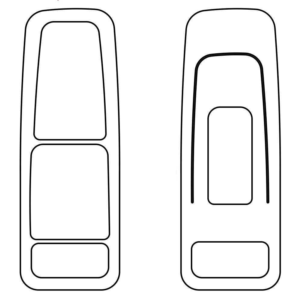 Peterbilt 567, 579, 589 Power Window Trim with Heater and Moto Mirror Button Cutouts