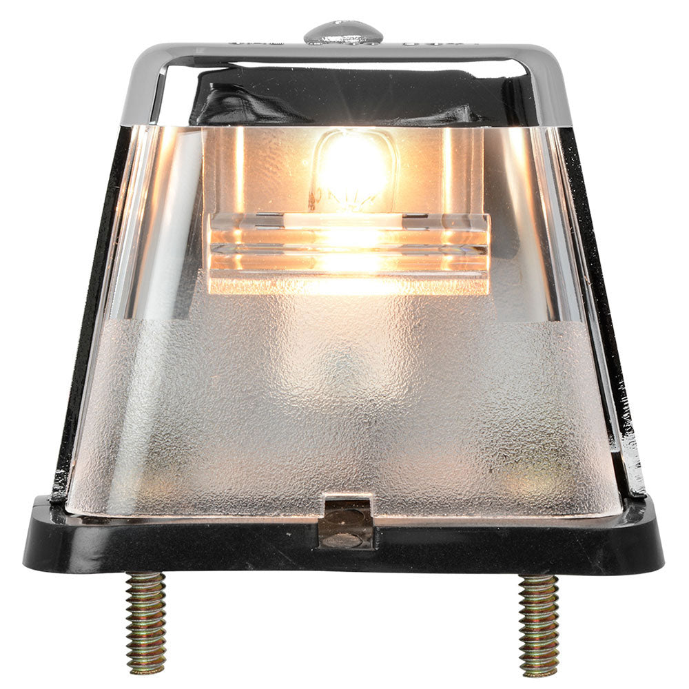 Chrome Square Stud-Mounted License Plate Light