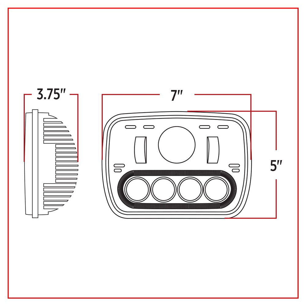 5" x 7" LED Projector Headlight