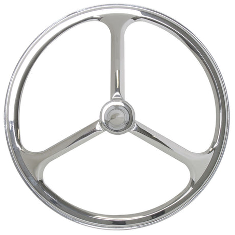 7" Chrome Lucas style headlight cover, close-up