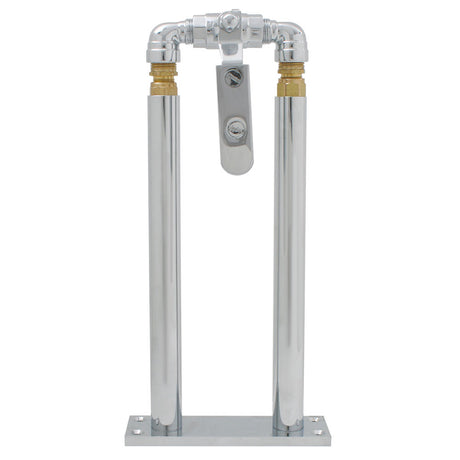 Chrome air valve lever with 11" stand, close-up