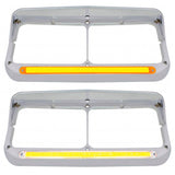Dual Rectangular Headlight Bezel with GLO LED1