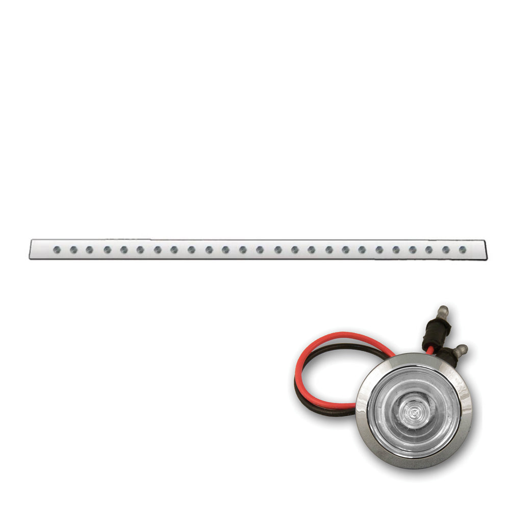 94" Bumper Bar with 25 Clear Lens Amber Bullseye LED lights with Bezels