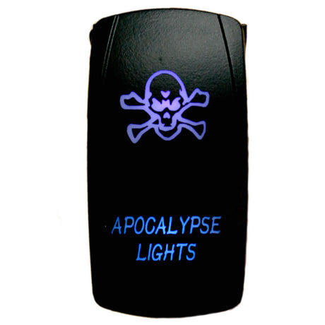 Close-up of apocalypse lights LED rocker switch