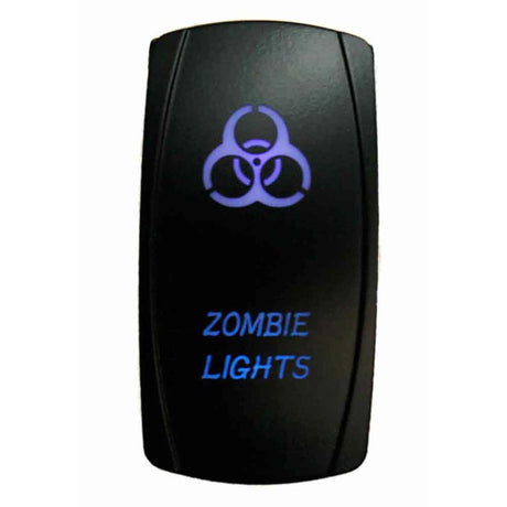 Zombie lights LED rocker switch, close-up