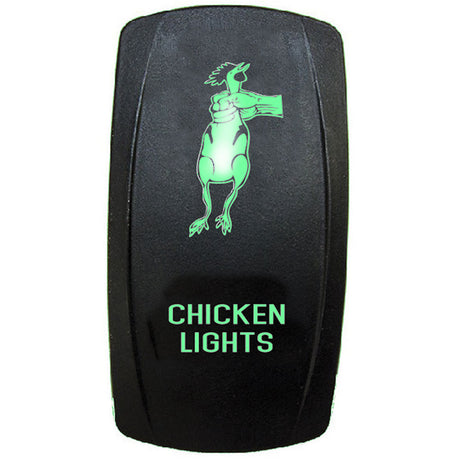 Chicken lights LED rocker switch, closer view