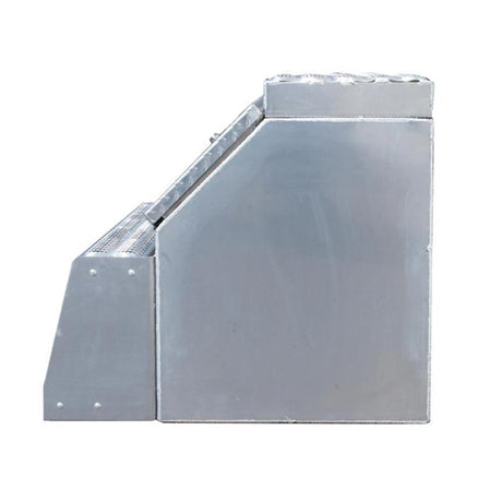 12" Aluminum step saddle box, close-up