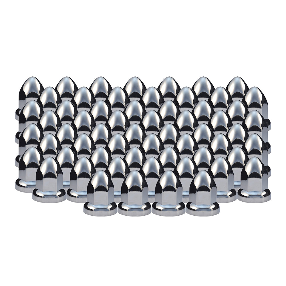 33mm Chrome Plastic Bullet Nut Cover - Push On 60PK