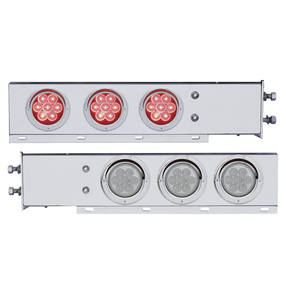 Stainless Steel Rear Light Bars with LED Lights, 2" Bolt Spacing
