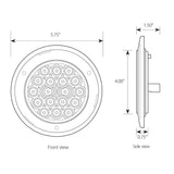 4" Back-Up Surface Mount LED Light with Bezel